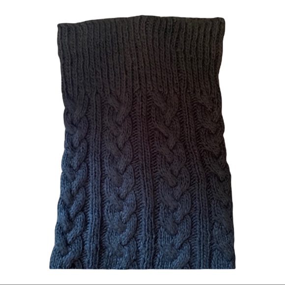 MICHAEL KORS CABLE KNIT SWEATER SCARF WRAP BLACK WOMENS GIRLS TEEN DESIGNER - Picture 4 of 5